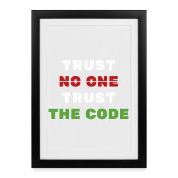 Trust The Code - Minimalist Tech Streetwear - Framed poster (27 × 37 cm) - black - Front