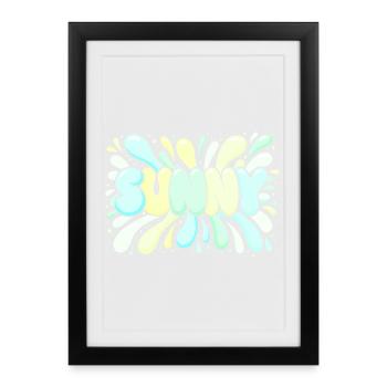 Soleil Pastel Éclatant - Affiche encadrée (27 × 37 cm) - noir - Devant