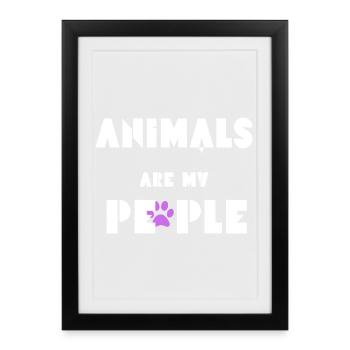 Les animaux sont mon peuple - Affiche encadrée (27 × 37 cm) - noir - Devant