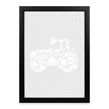 Tractor Silhouette - Framed poster (27 × 37 cm) - black - Front