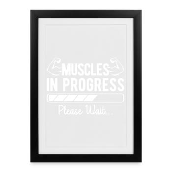 Powerlifting Bodybuilder Muscles In Progress Gym - Framed poster (27 × 37 cm) - black - Front
