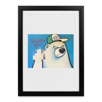 phoque You - Affiche encadrée (27 × 37 cm) - noir - Devant