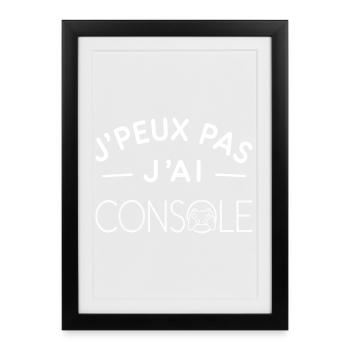 Console Humour Cadeau Passionné de Jeux Vidéo - Affiche encadrée (27 × 37 cm) - noir - Devant