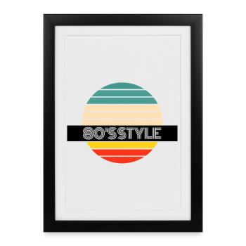 Cadeau Vintage Rétro Style 80 - Affiche encadrée (27 × 37 cm) - noir - Devant