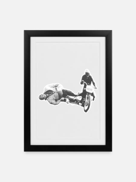 Vintage Sidecar Dare on Retro Bike - Framed poster (27 × 37 cm) - black