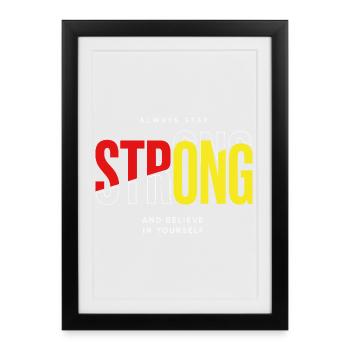Stay Strong Typo with Confidence - Framed poster (27 × 37 cm) - black - Front