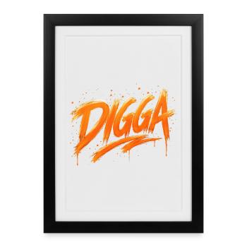 DIGGA – Déclaration de graffiti urbain - Affiche encadrée (27 × 37 cm) - noir - Devant