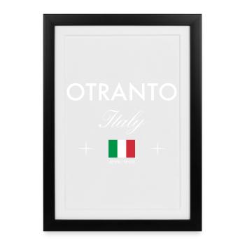 Otranto Italy Coordinates Travel Souvenir - Framed poster (27 × 37 cm) - black - Front
