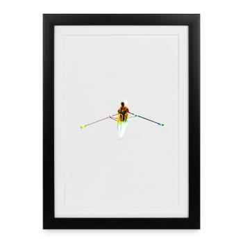Rameurs colorés - Affiche encadrée (27 × 37 cm) - noir - Devant