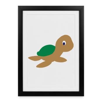 turtle - Framed poster (27 × 37 cm) - black - Front