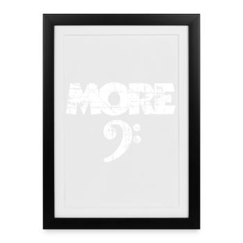 More Bass Vintage Clef White (FR) - Affiche encadrée (27 × 37 cm) - noir - Devant