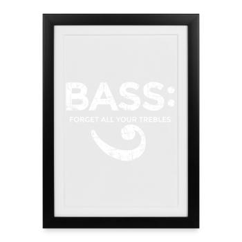 BASS - Forget all your trebles (Vintage/Blanc) - Affiche encadrée (27 × 37 cm) - noir - Devant