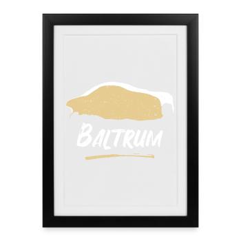 Baltrum | Vintage Carte Rétro - Affiche encadrée (27 × 37 cm) - noir - Devant