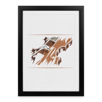 Violon, Violon, Musique, Classique, Illustration, Symbole - Affiche encadrée (27 × 37 cm) - noir - Devant