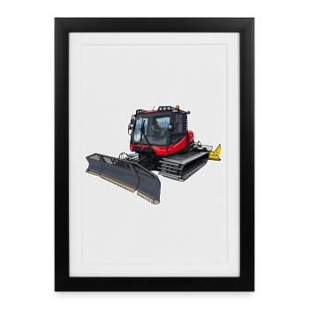 Snowcat rouge - Affiche encadrée (27 × 37 cm) - noir - Devant