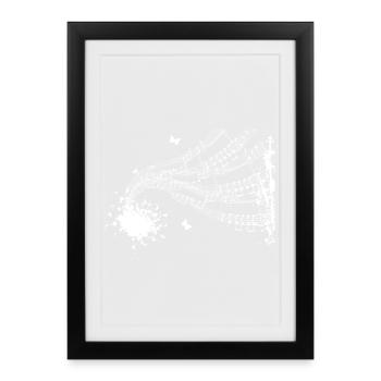 Symphonie à partitions flottantes - Affiche encadrée (27 × 37 cm) - noir - Devant