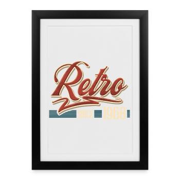 Rétro 1968 Millésime Année de construction Anniversaire Vintage - Affiche encadrée (27 × 37 cm) - noir - Devant