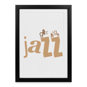 Jazz Retro Clutter Typography - Framed poster (27 × 37 cm) - black - Front