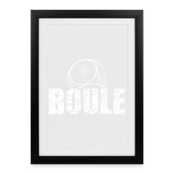 Boules de boules pour joueurs de pétanque - Affiche encadrée (27 × 37 cm) - noir - Devant