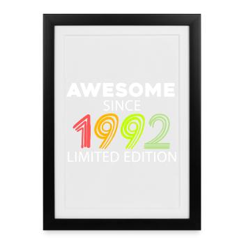 Fantastique depuis 1992 - né en 1992 - Affiche encadrée (27 × 37 cm) - noir - Devant