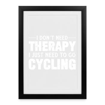 Cycling Lifestyle Statement T-Shirt - Affiche encadrée (27 × 37 cm) - noir - Devant