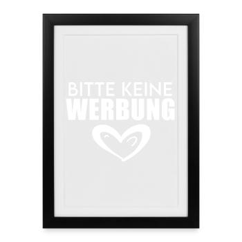 Bitte keine Werbung - Briefkasten - Gerahmtes Poster (27 × 37 cm) - Schwarz - Vorne