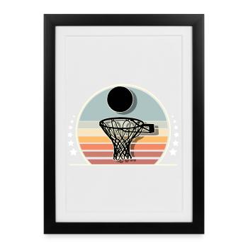 Joueurs de basket-ball - Affiche encadrée (27 × 37 cm) - noir - Devant