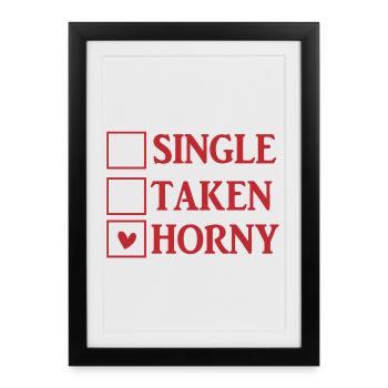 texte t-shirt single pris Idée cadeau Saint-Valentin - Affiche encadrée (27 × 37 cm) - noir - Devant