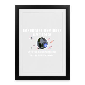 Manger avec le micro allumé - Affiche encadrée (27 × 37 cm) - noir - Devant