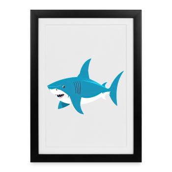 Requin - Affiche encadrée (27 × 37 cm) - noir - Devant