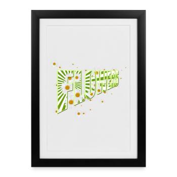 Flowers, daisies, daisies, nature, garden - Framed poster (27 × 37 cm) - black - Front