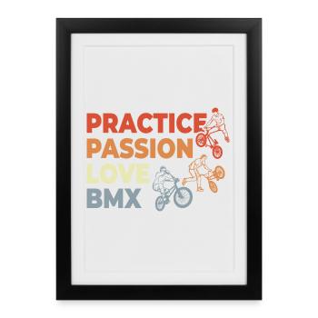 BMX Motivation - Affiche encadrée (27 × 37 cm) - noir - Devant