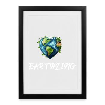 Earthling Citizen of the World - Framed poster (27 × 37 cm) - black - Front