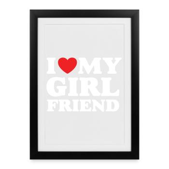 J’aime ma petite amie - Affiche encadrée (27 × 37 cm) - noir - Devant