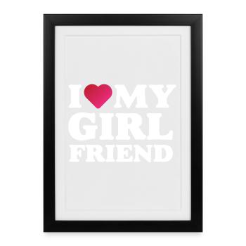 J’aime ma petite amie - Affiche encadrée (27 × 37 cm) - noir - Devant