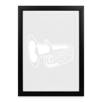Tuba - Affiche encadrée (27 × 37 cm) - noir - Devant