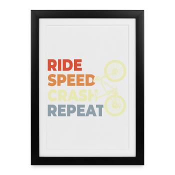 Dicton de vélo de montagne vintage - Affiche encadrée (27 × 37 cm) - noir - Devant