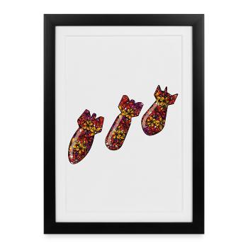 Bomb atmosphere, against war and violence - Framed poster (27 × 37 cm) - black - Front