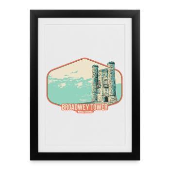 Illustration Broadwey Tower, Worcestershire - Framed poster (27 × 37 cm) - black - Front