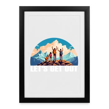 Nichts wie raus mit der Familie in die Natur - Gerahmtes Poster (27 × 37 cm) - Schwarz - Vorne