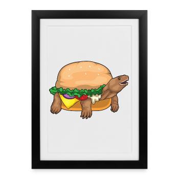 Cheeseburger à la tortue - Affiche encadrée (27 × 37 cm) - noir - Devant