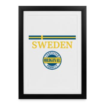 Flag of Sweden - Framed poster (27 × 37 cm) - black - Front