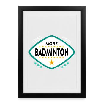 Badminton Badminton Sports - Affiche encadrée (27 × 37 cm) - noir - Devant