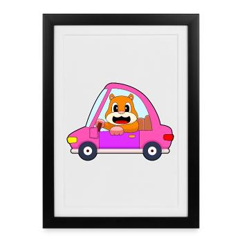 Hamster Car - Framed poster (27 × 37 cm) - black - Front