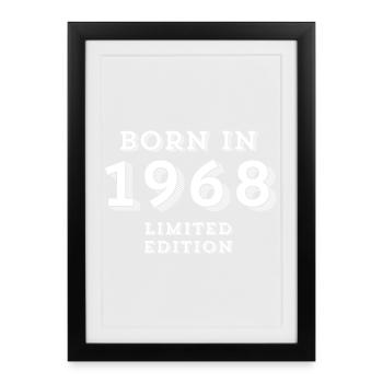 1968, 56 years old, year of birth - Framed poster (27 × 37 cm) - black - Front