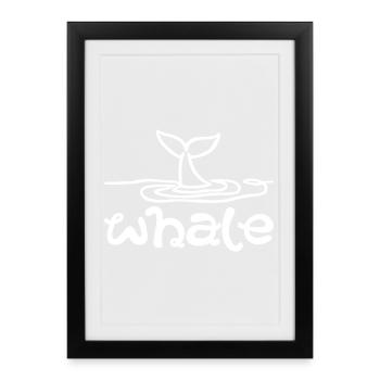 La queue de la baleine (blanc) - Affiche encadrée (27 × 37 cm) - noir - Devant