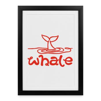 The sign of the whale (red) - Framed poster (27 × 37 cm) - black - Front