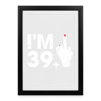 Bold Middle Finger and Number 39 Graphic - Framed poster (27 × 37 cm) - black - Front