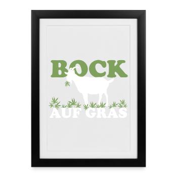 Bock auf Gras - Affiche encadrée (27 × 37 cm) - noir - Devant