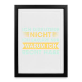 Humorous saying for discussions - Framed poster (27 × 37 cm) - black - Front